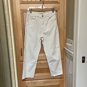 Joe's Jeans White High Rise Straight Crop